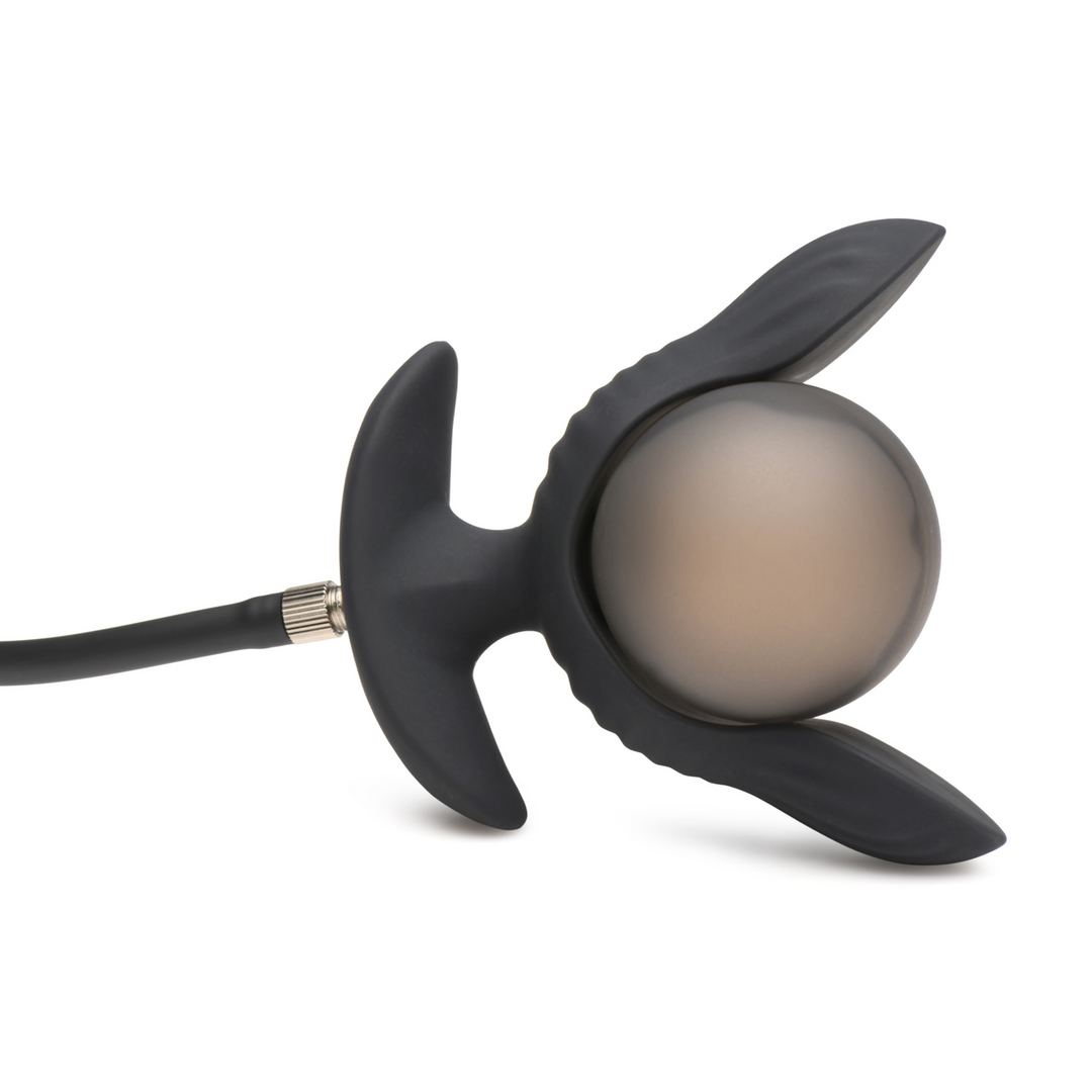 Master Series - Dark Pearl - Opblaasbare Vibrerende Anale Plug met Afstandsbediening - Zwart