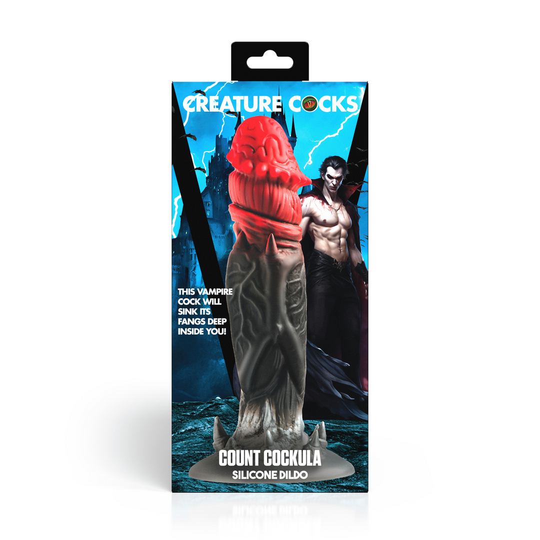 Creature Cocks - Count Cockula - Siliconen Dildo - Rood/Zwart