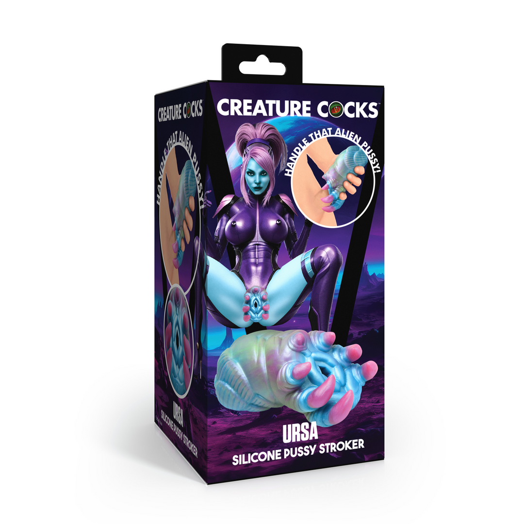 Creature Cocks - Ursa - Siliconen Pussy Stroker - Blauw/Paarse