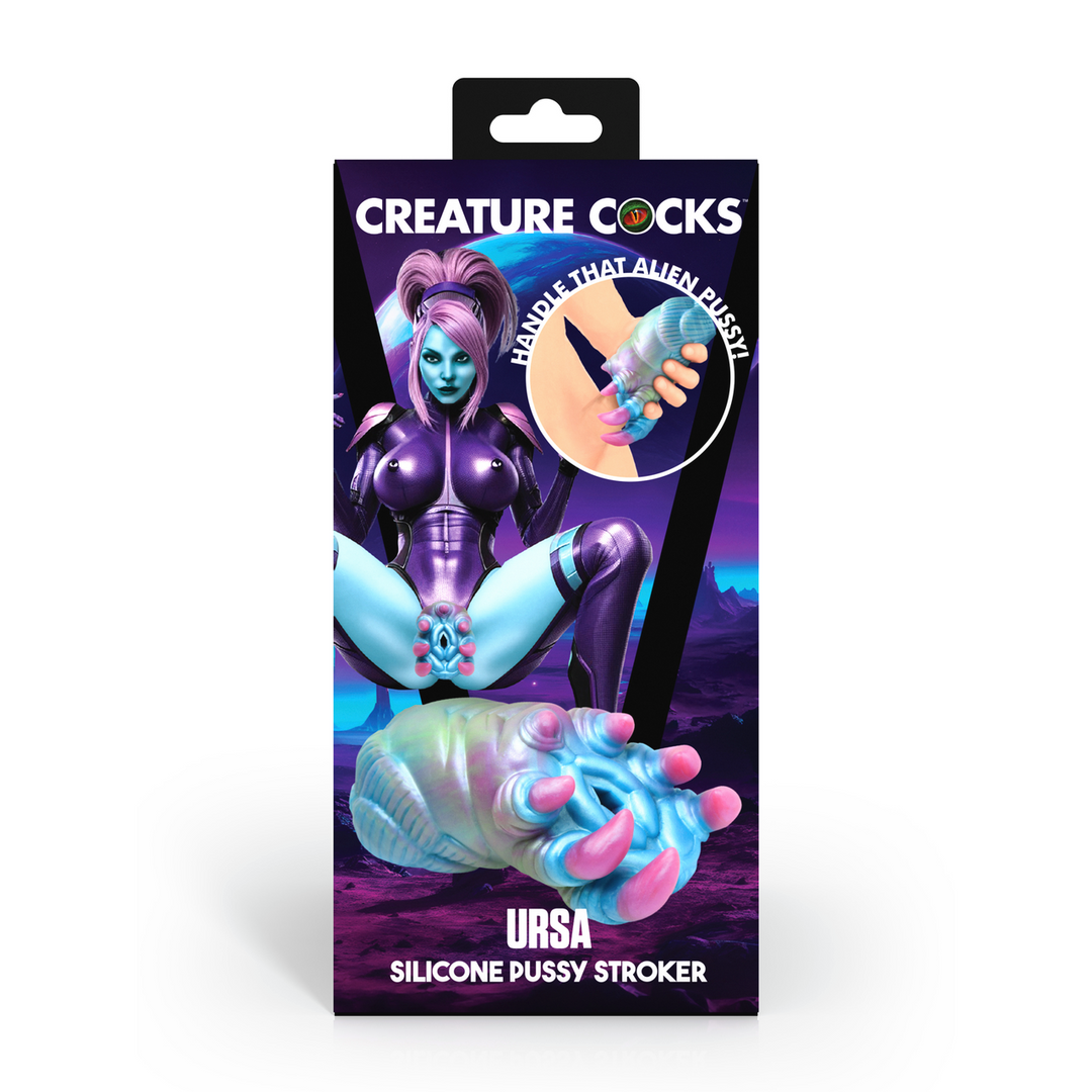 Creature Cocks - Ursa - Siliconen Pussy Stroker - Blauw/Paarse
