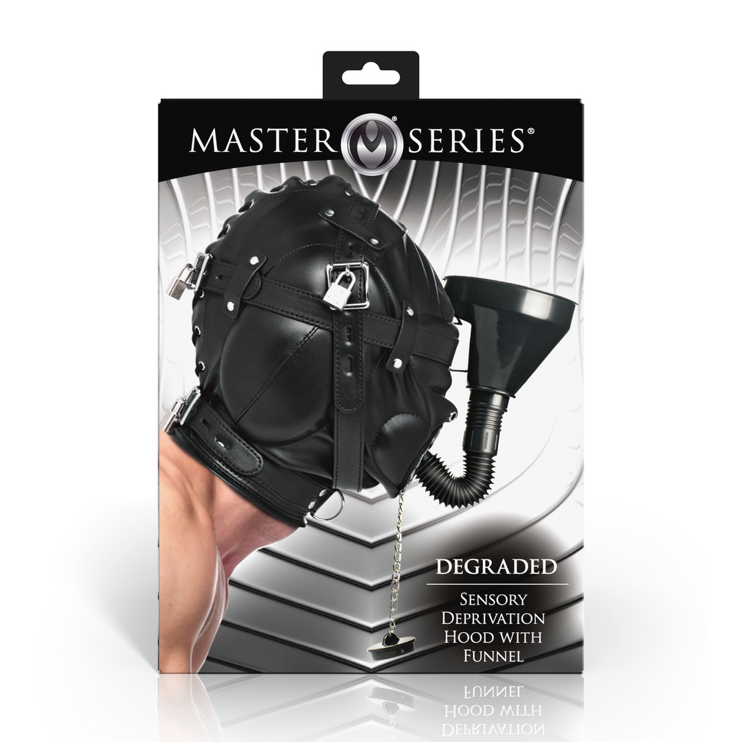 Master Series - Degraded - Sensorische Deprivatie Kap met Trechter - Zwart