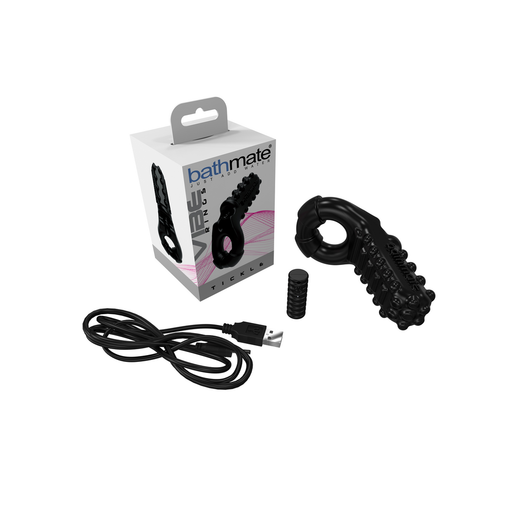 Bathmate - Vibe - Tickle - Vibrerende Cockring - Zwart