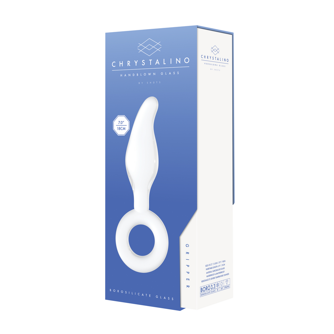 Chrystalino  - Gripper - Glass Dildo with Ring