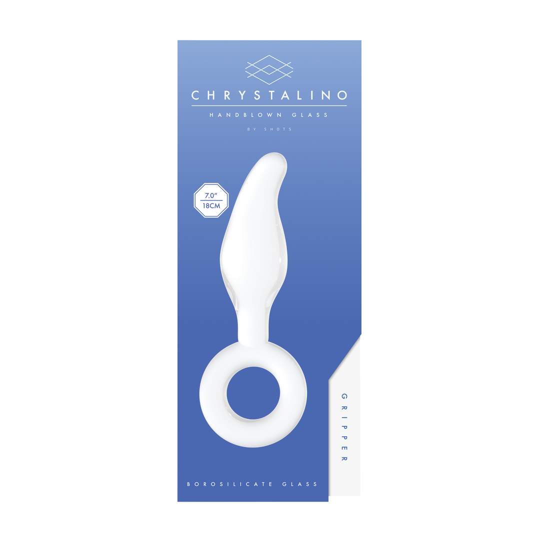 Chrystalino  - Gripper - Glass Dildo with Ring