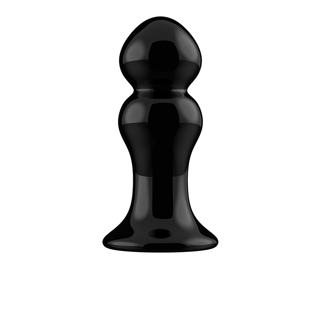 Chrystalino  - Rimly - Vibrerende Glazen Buttplug met Zuignap