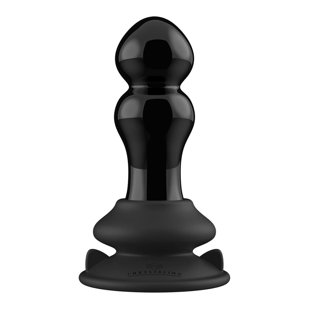 Chrystalino  - Rimly - Vibrerende Glazen Buttplug met Zuignap