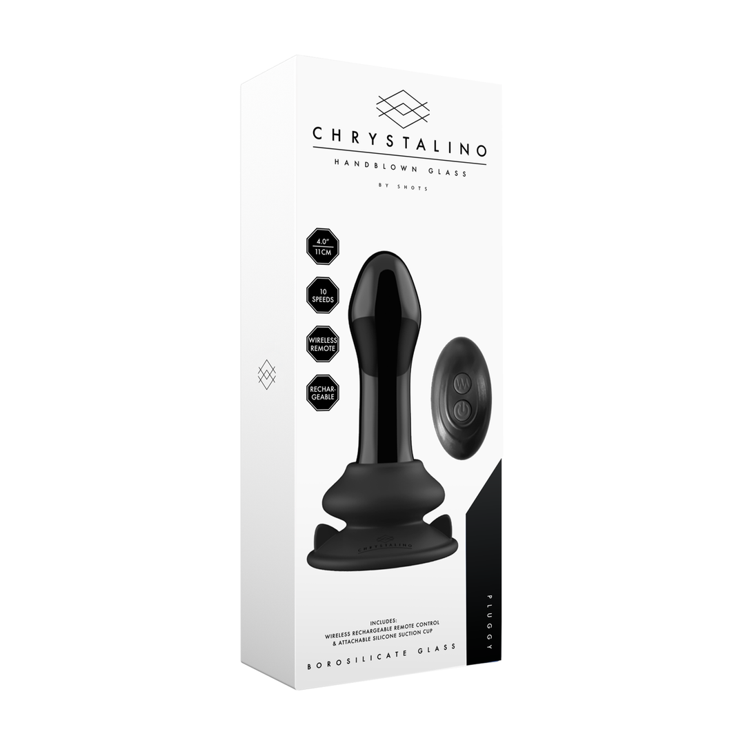 Chrystalino  - Pluggy - Glazen Vibrator met Zuignap