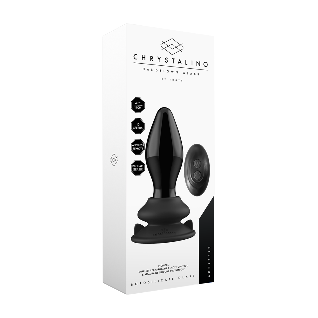 Chrystalino  - Rekbare - Glazen Vibrator met Zuignap