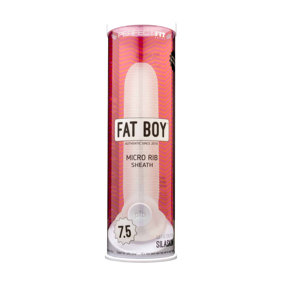 PerfectFit - Fat Boy Micro Ribbed Sheath - Dildo - 7 / 19 cm