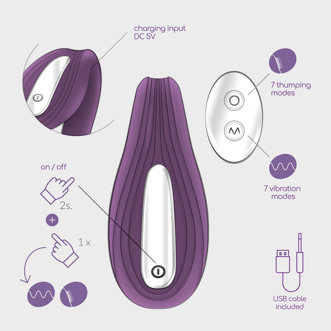 Pleasuriser - Rechargeable Vibrator with Waterbased Lubricant - 1.7 fl oz / 50 ml - Purple