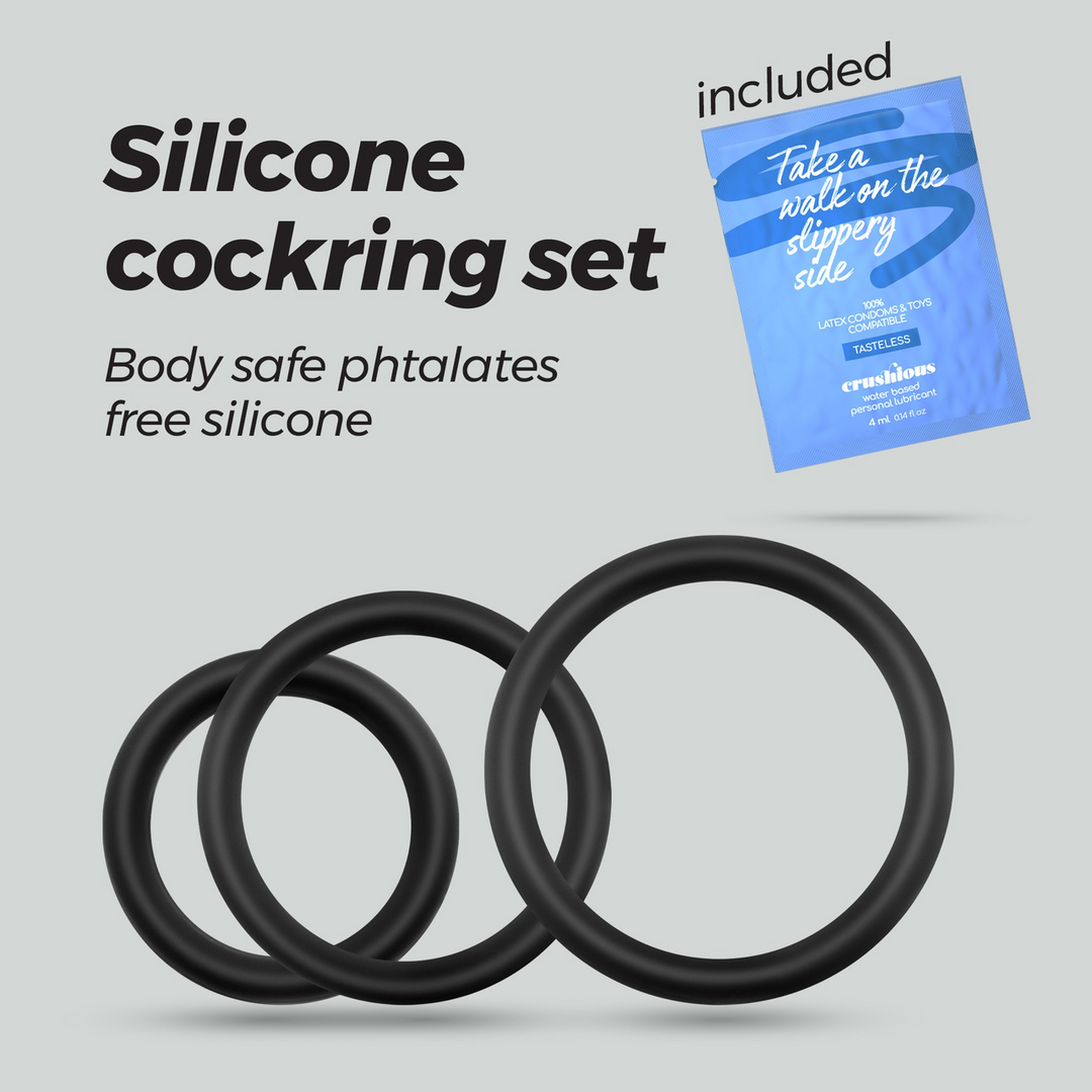 Bandoleros - Siliconen Cockring Set - Zwart