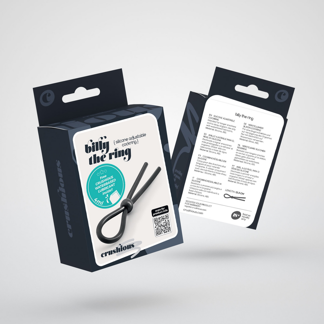 Billy the Ring - Silicone Verstelbare Cockring - Zwart