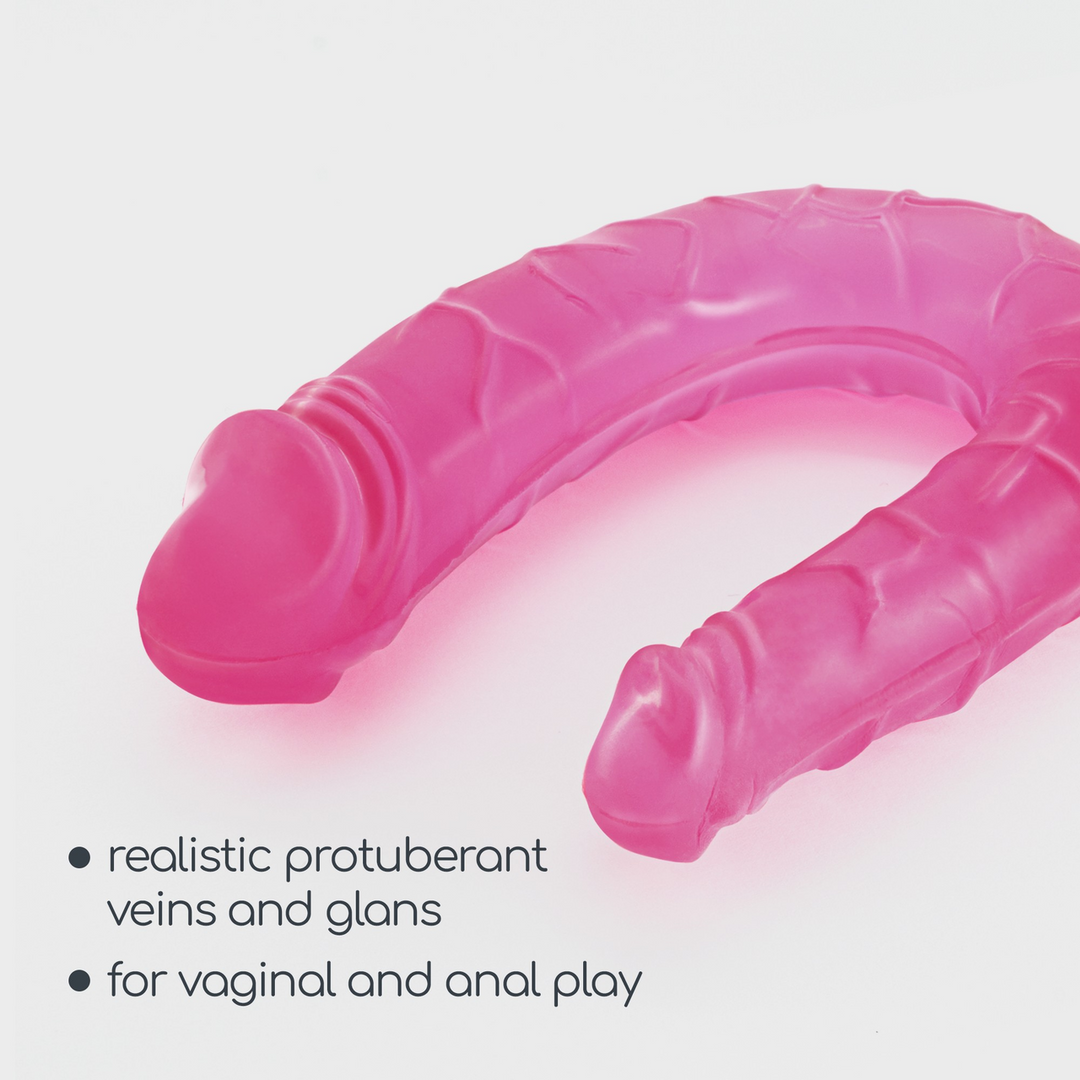 Deep Diver - Double Dildo with Anal Lubricant - 1.7 fl oz / 50 ml - Pink