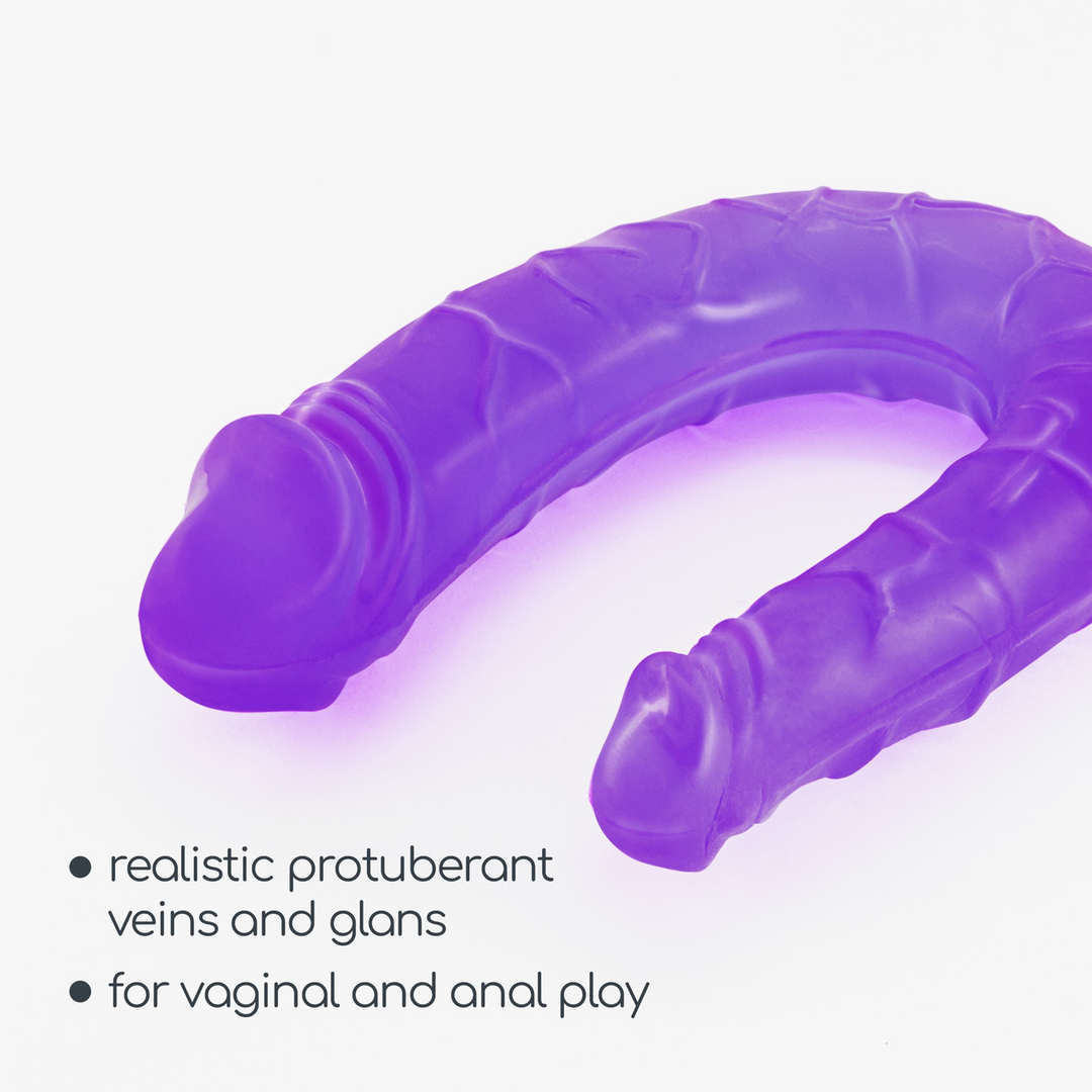 Deep Diver - Double Dildo with Anal Lubricant - 1.7 fl oz / 50 ml - Purple