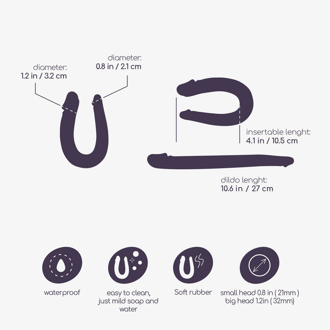 Deep Diver - Double Dildo with Anal Lubricant - 1.7 fl oz / 50 ml - Purple