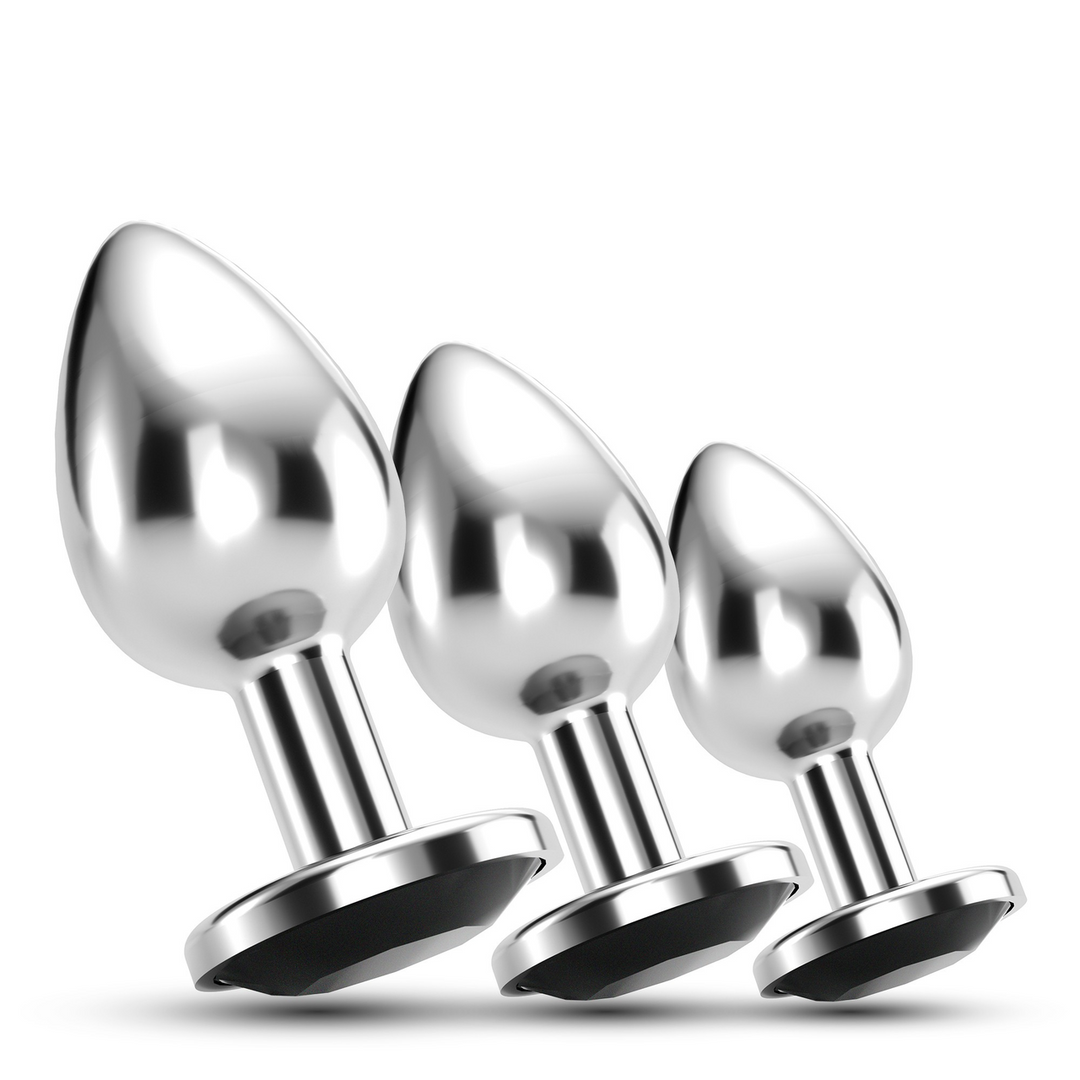 Bijou - Anal Train Trio - 3 Jewel Plugs - Zwart