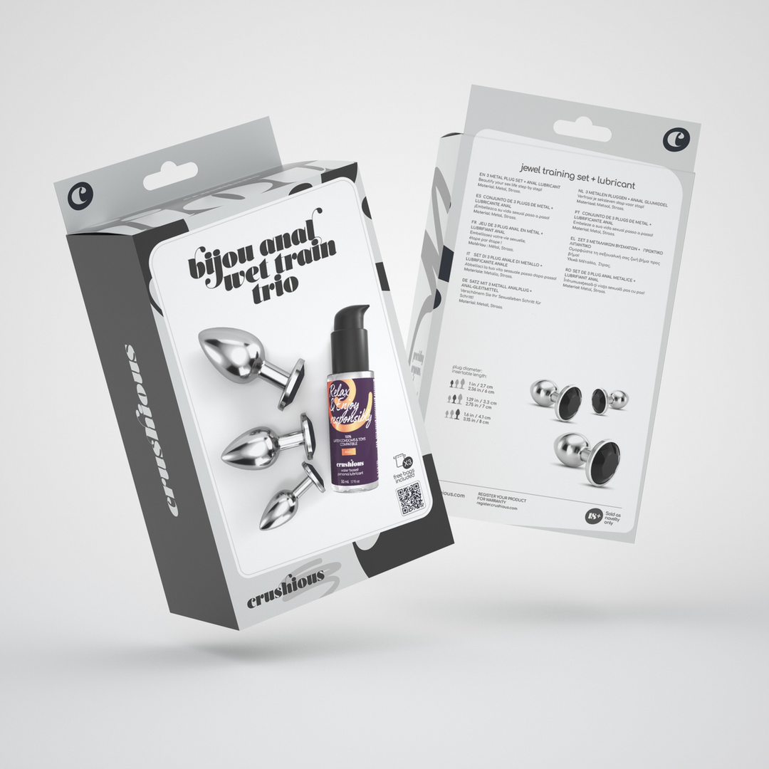 Bijou - Anal Wet Train Trio - 3 Jewel Plugs - Zwart