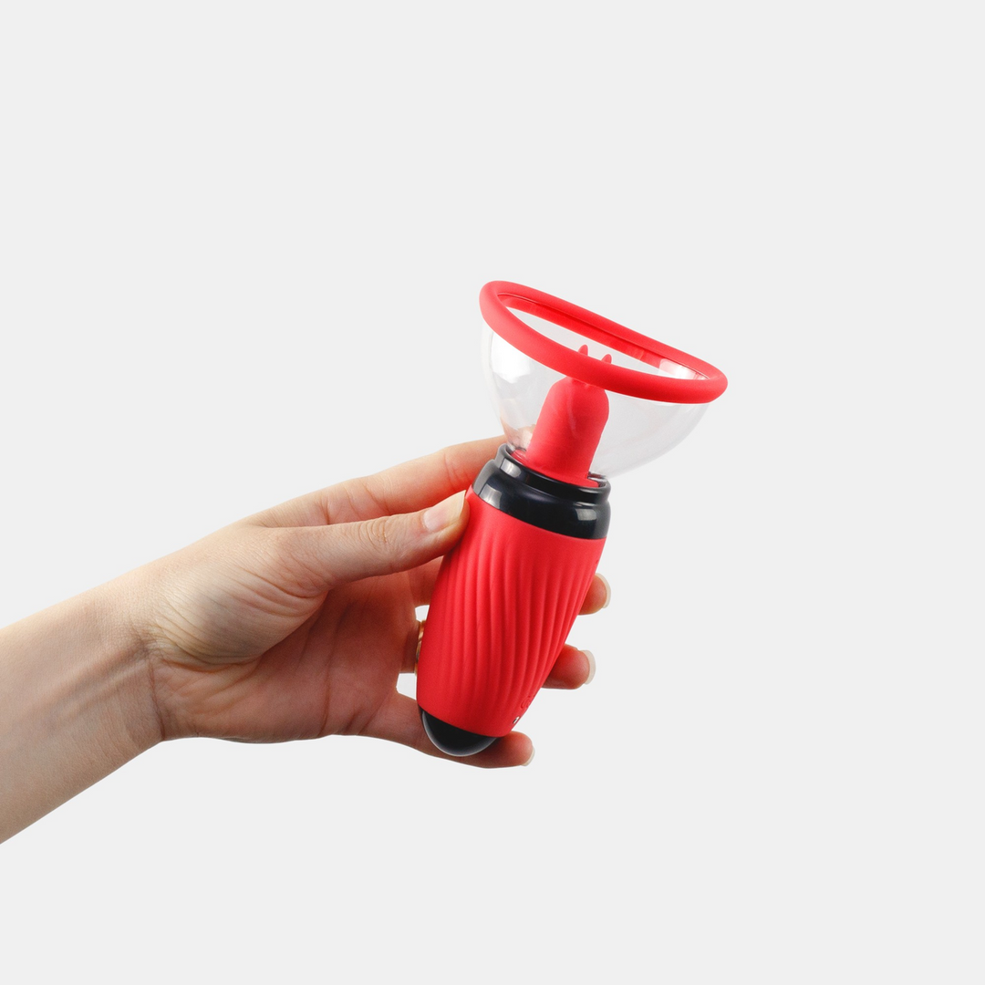 Scarlet - Vibrerende en Zuigende Vulva Pomp - Rood