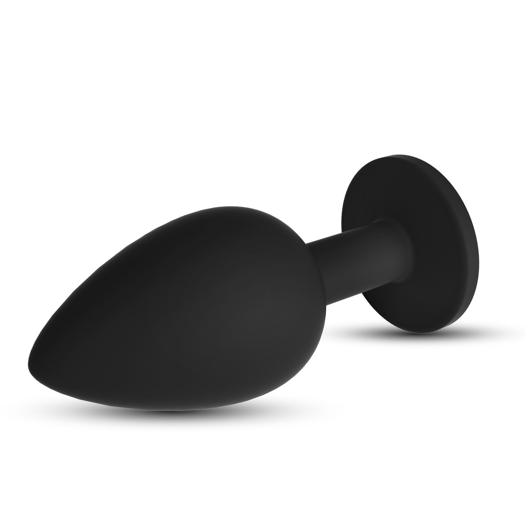 Camileo - Anale Plug met Vier Verwisselbare Edelstenen - Medium - Zwart