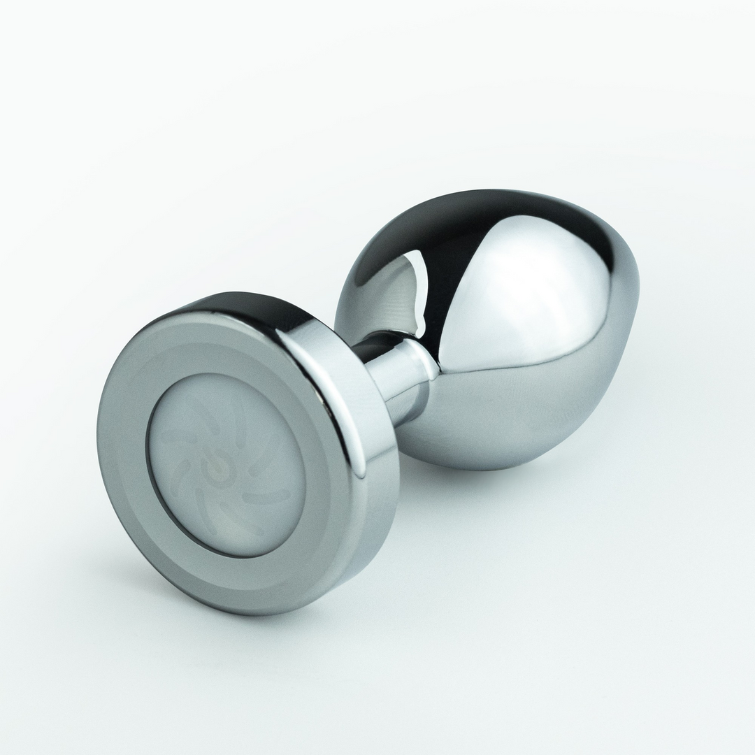Borealis - Metalen Anale Plug met LED RGB - Klein - Zilver