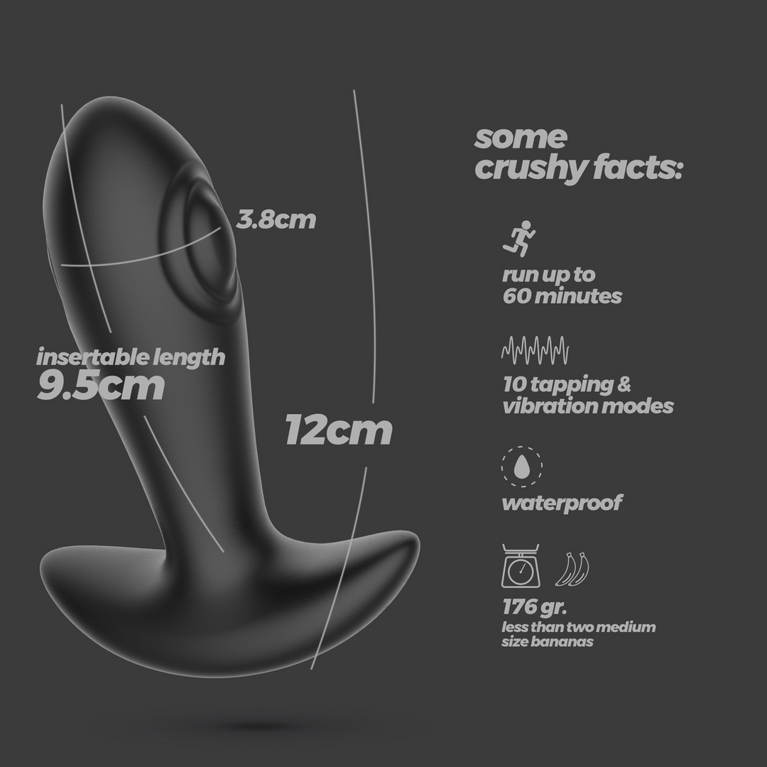 Octo - Tapping Anale Plug met Afstandsbediening - Zwart