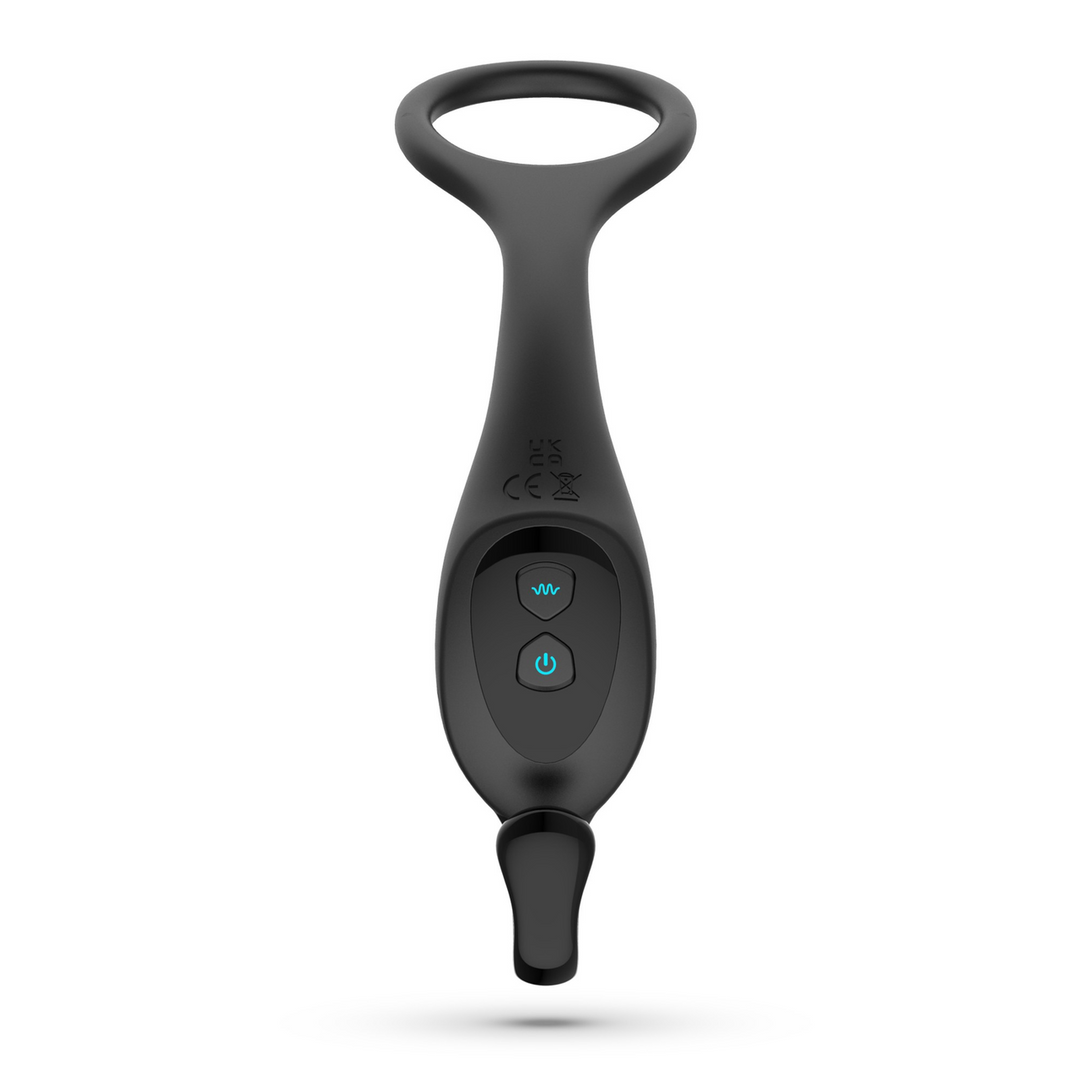 Magoo - Vibrerende en Duwende Prostaatmassager met Cockring en Afstandsbediening - Zwart