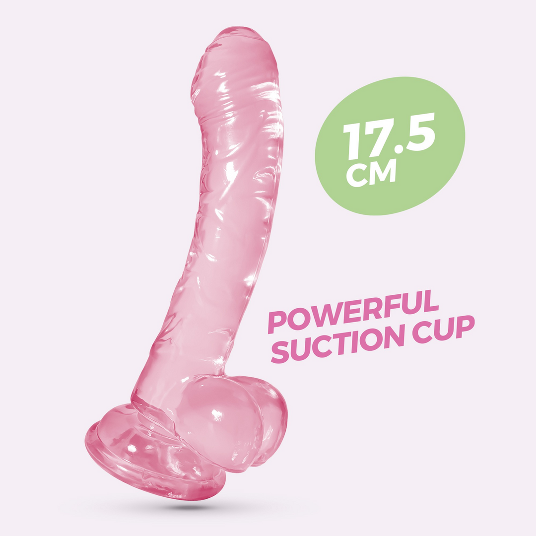Hudini - Jelly Flexibele Anale Dildo - 6,9/ 17,5 cm - Roze