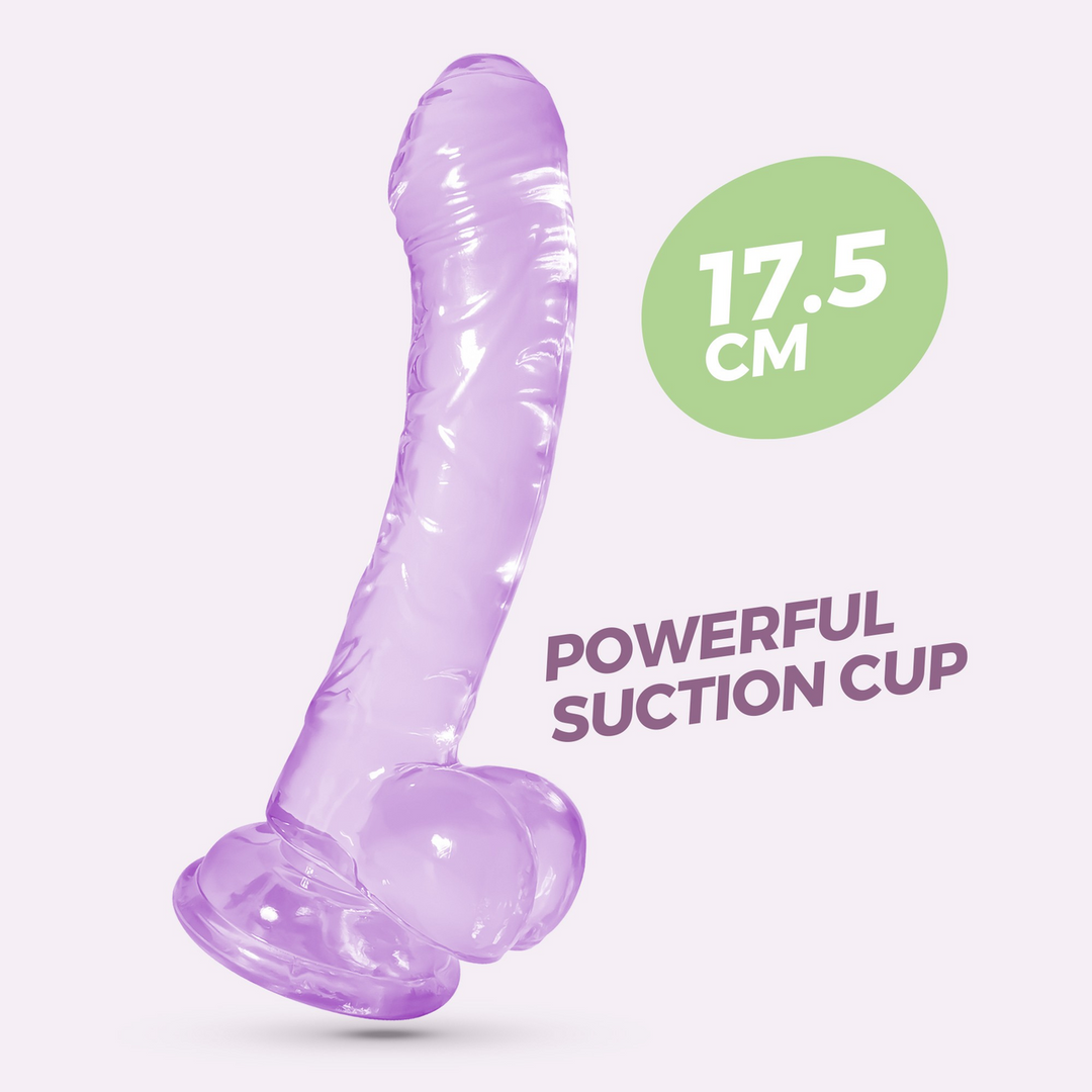 Hudini - Jelly Flexibele Anale Dildo - 6,9/ 17,5 cm - Paars