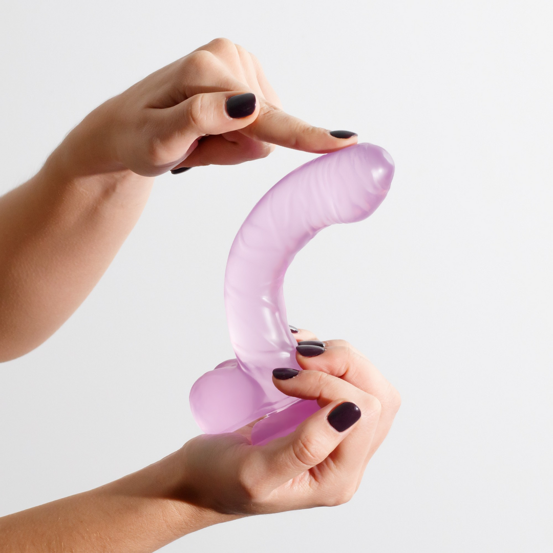 Hudini - Jelly Flexibele Anale Dildo - 6,9/ 17,5 cm - Paars