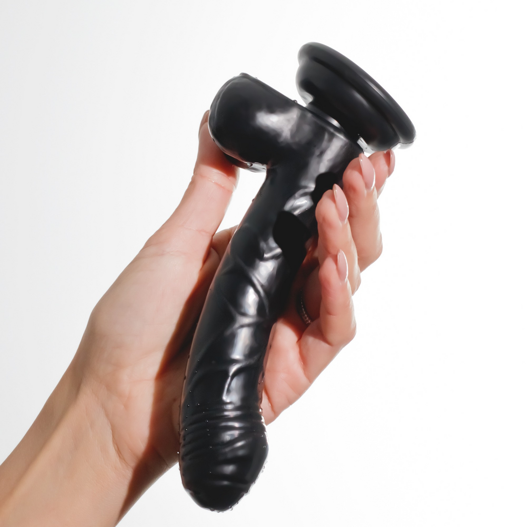 Hudini - Jelly Flexibele Anale Dildo - 6,9/ 17,5 cm - Zwart