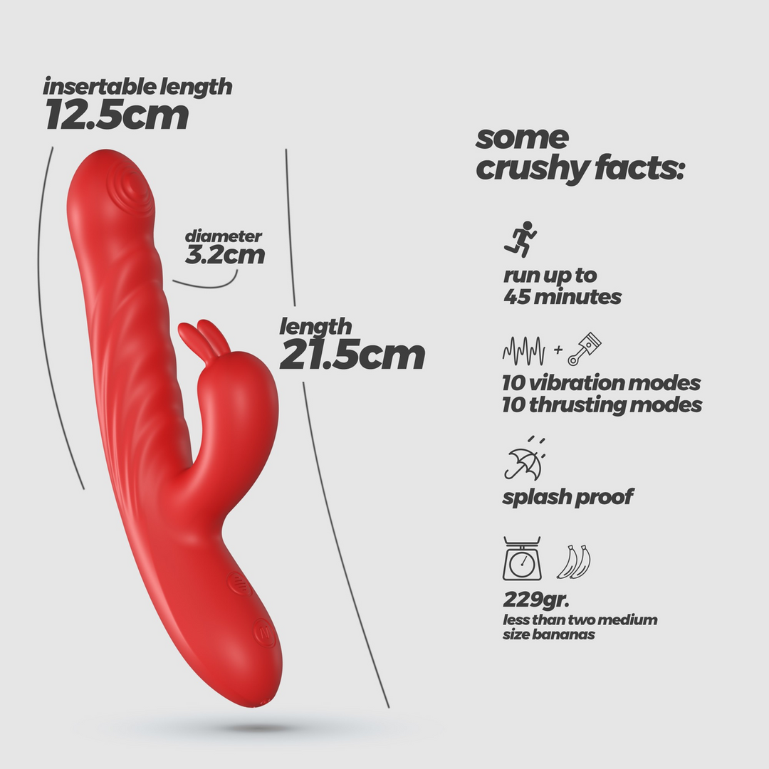 Lapin - Duwende Konijnen Vibrator - Rood