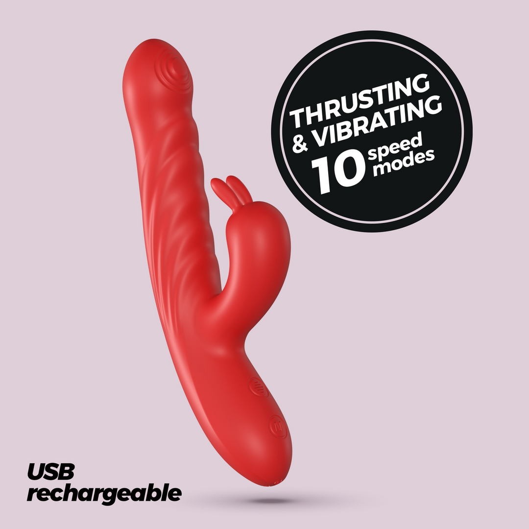 Lapin - Duwende Konijnen Vibrator - Rood