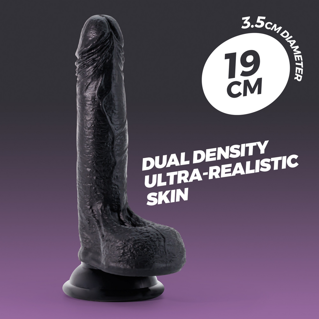 Inviktus - Vloeibare Siliconen Dildo - 7 / 19 cm - Zwart