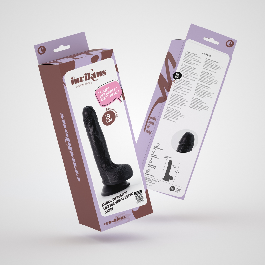 Inviktus - Vloeibare Siliconen Dildo - 7 / 19 cm - Zwart