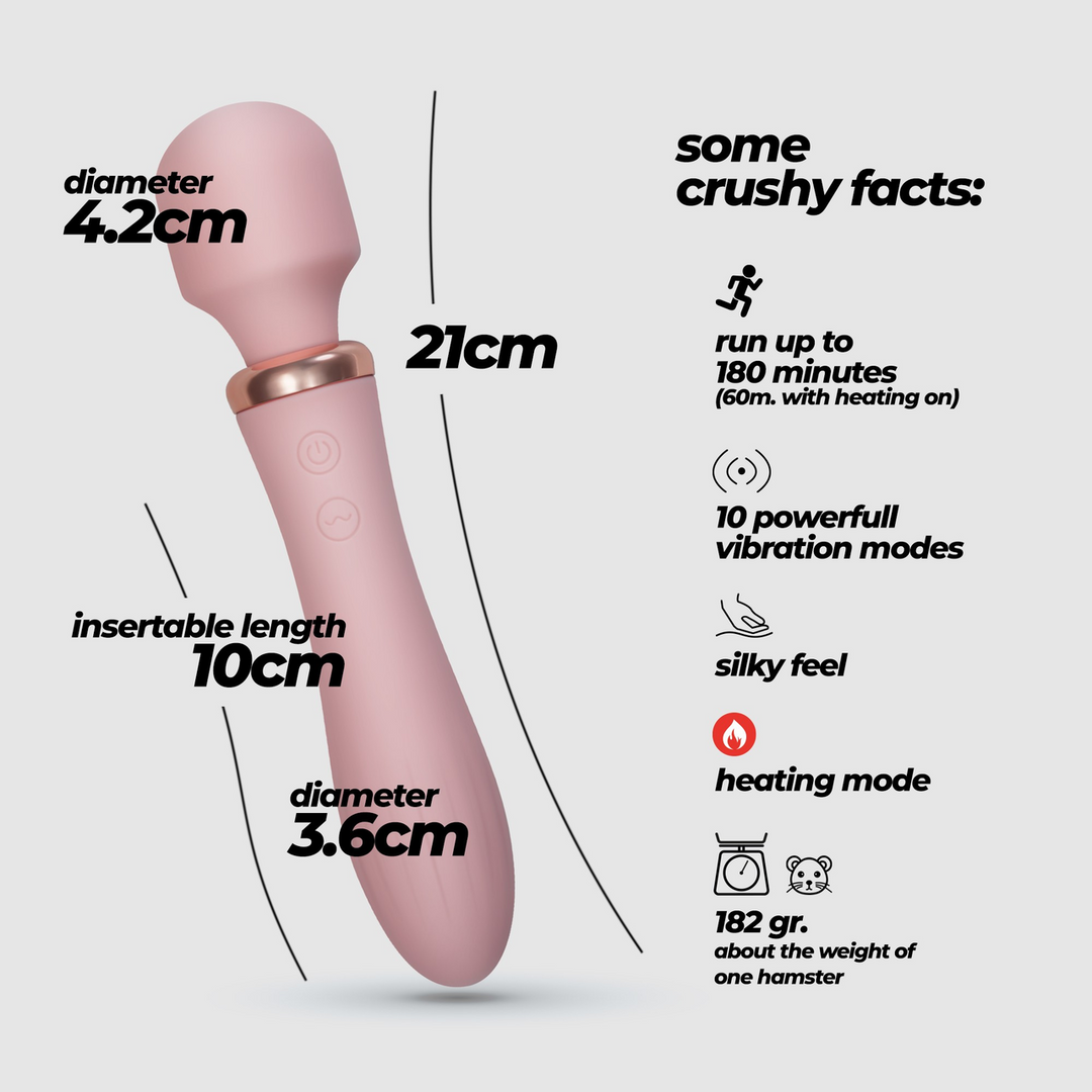 Jinx - Dual Wand Massager met Verwarmingsmodus - Rosé Wijn