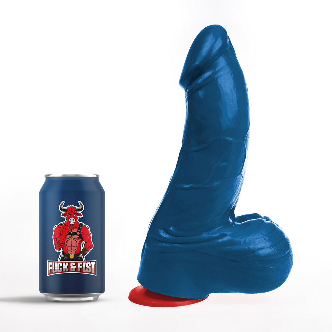 Thor L - Realistische Gebogen Dildo met Ballen - 7.1 / 18 cm - Blauw