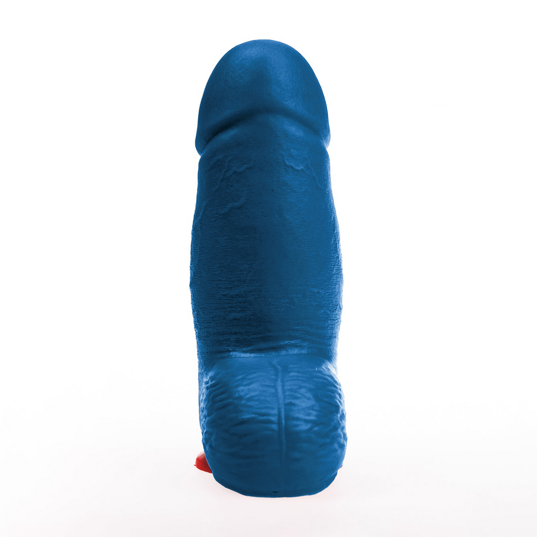 Dagr M - Realistische Dikke Dildo met Ballen - 5,7 / 14,5 cm - Blauw