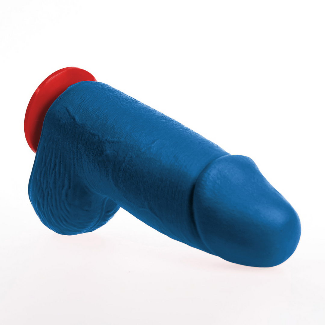 Dagr M - Realistische Dikke Dildo met Ballen - 5,7 / 14,5 cm - Blauw