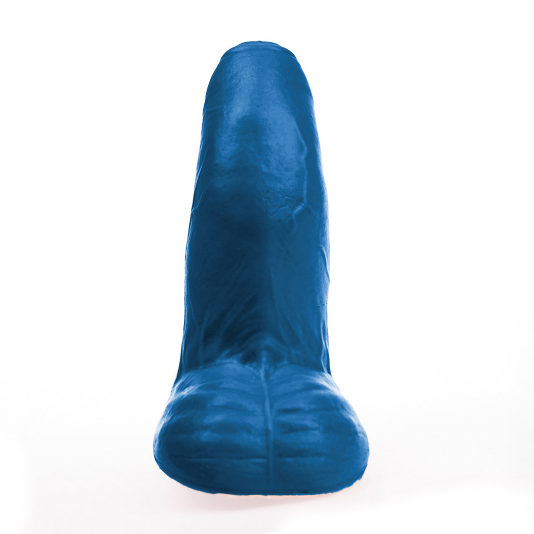 Buri S - Realistische Gebogen Dildo met Ballen - 5.5 / 14 cm - Blauw