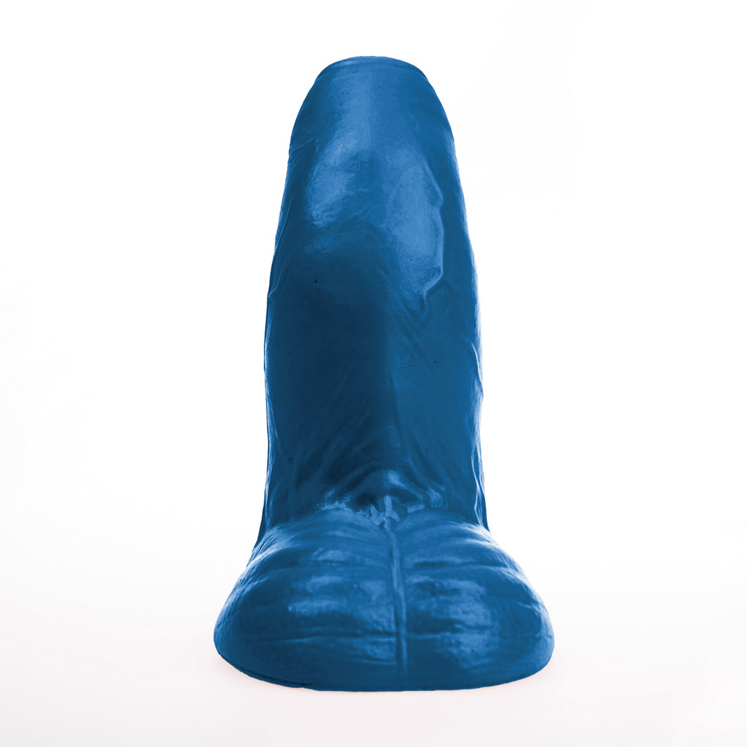 Buri L - Realistische Gebogen Dildo met Ballen - 8.7 / 22 cm - Blauw