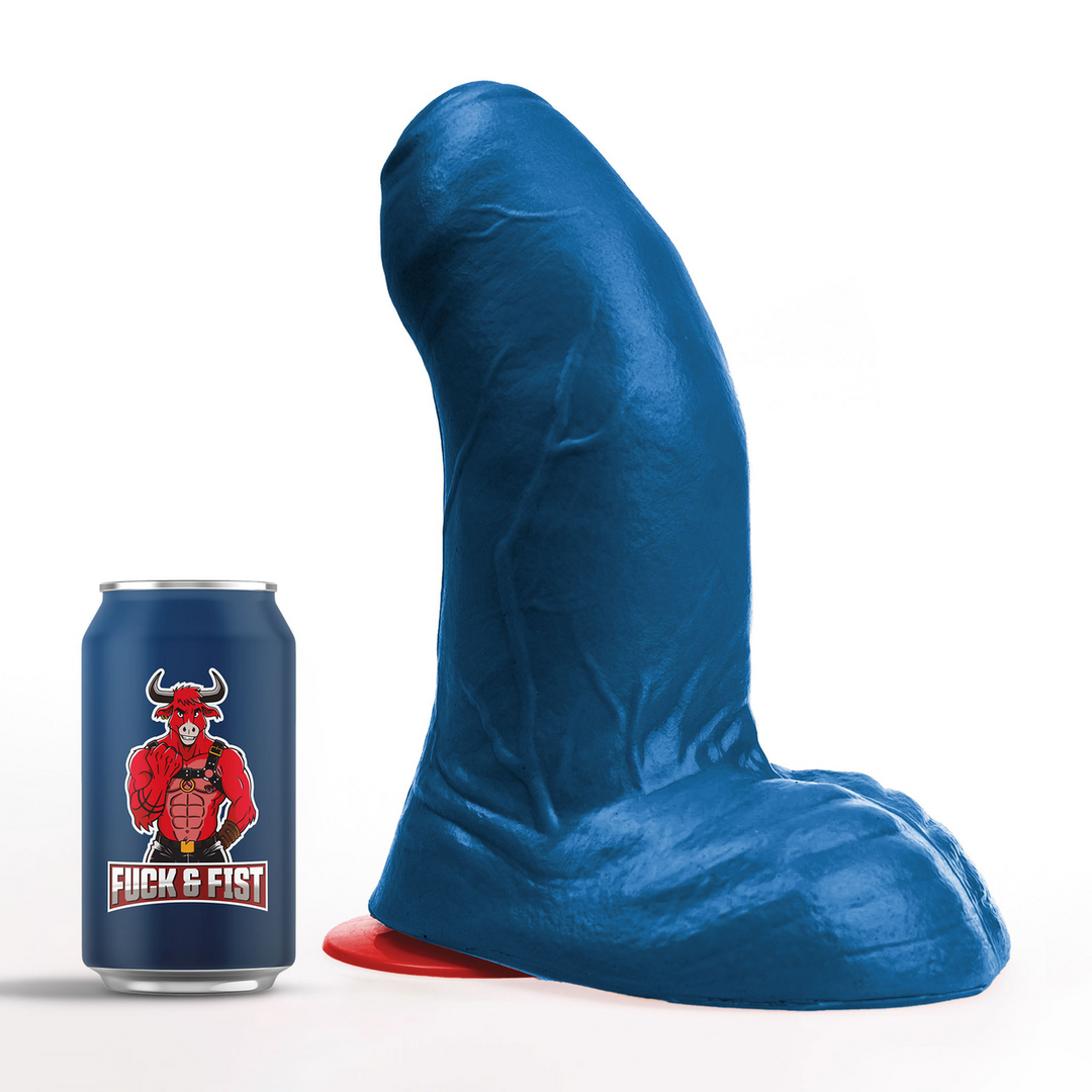 Buri XL - Realistische Gebogen Dildo met Ballen - 10,6 / 27 cm - Blauw