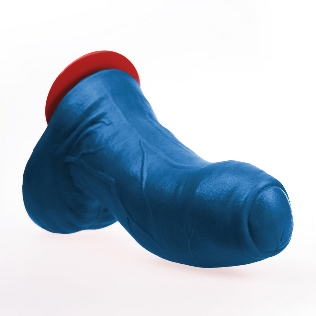Buri XL - Realistische Gebogen Dildo met Ballen - 10,6 / 27 cm - Blauw