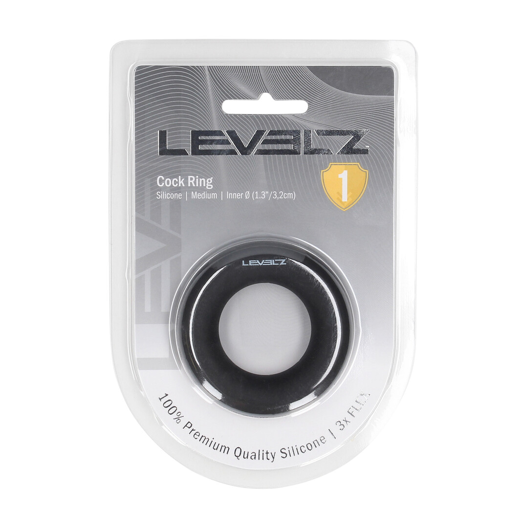 Levelz - Vloeibare Siliconen Cockring - M - Zwart