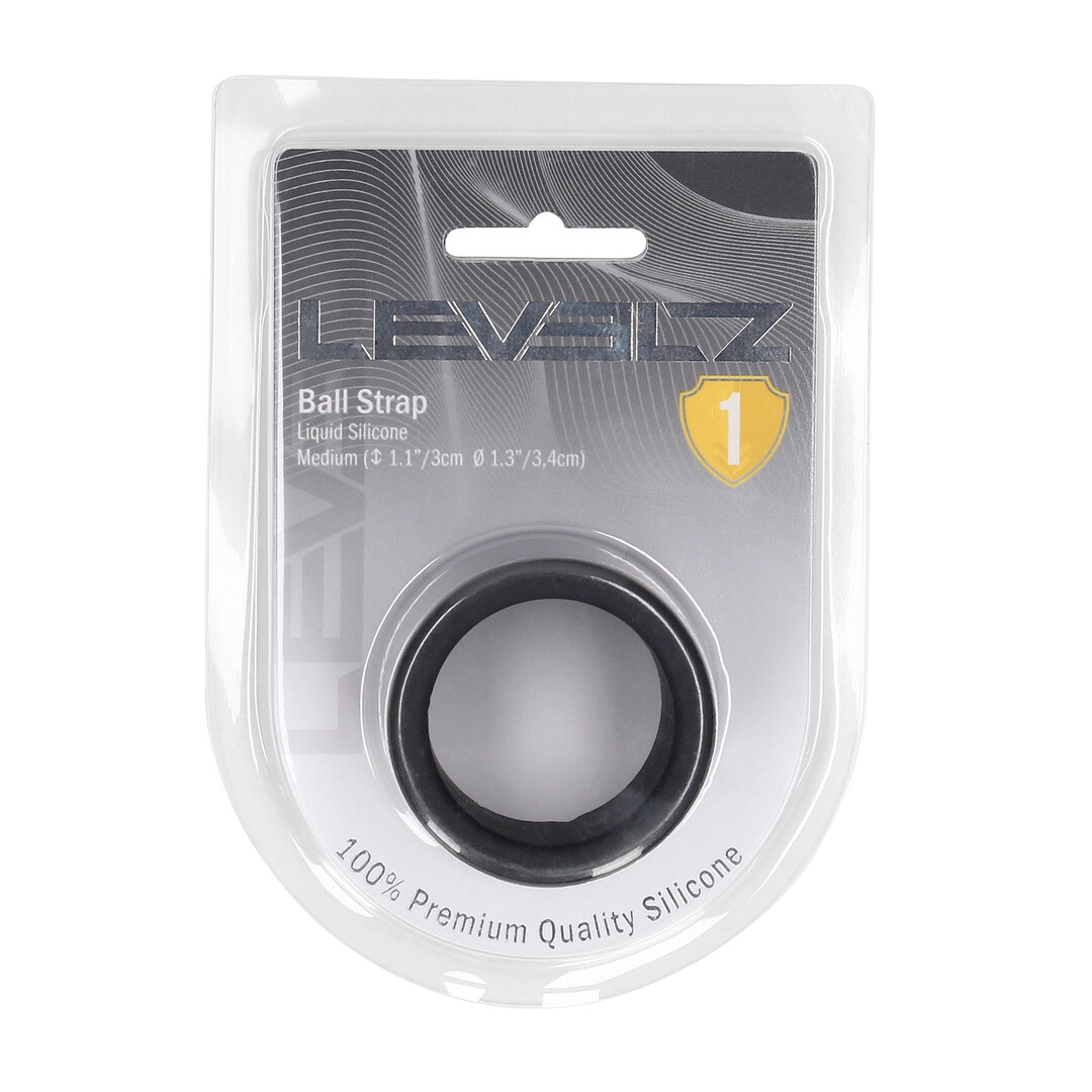Vloeibare Silicoen Balriem - M - 34mm - Zwart