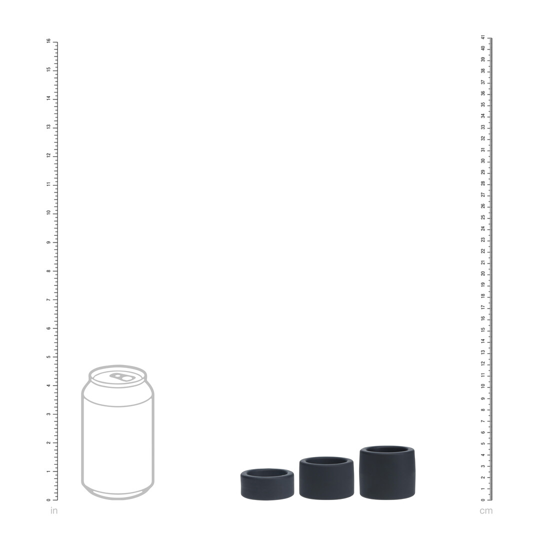 Vloeibare Siliconen Balriem Set van 3 - S/M/L - Zwart