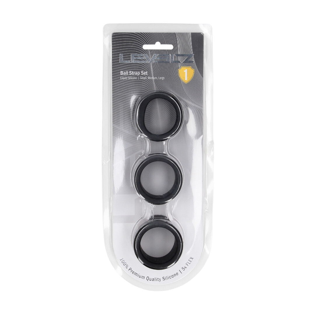 Vloeibare Siliconen Balriem Set van 3 - S/M/L - Zwart