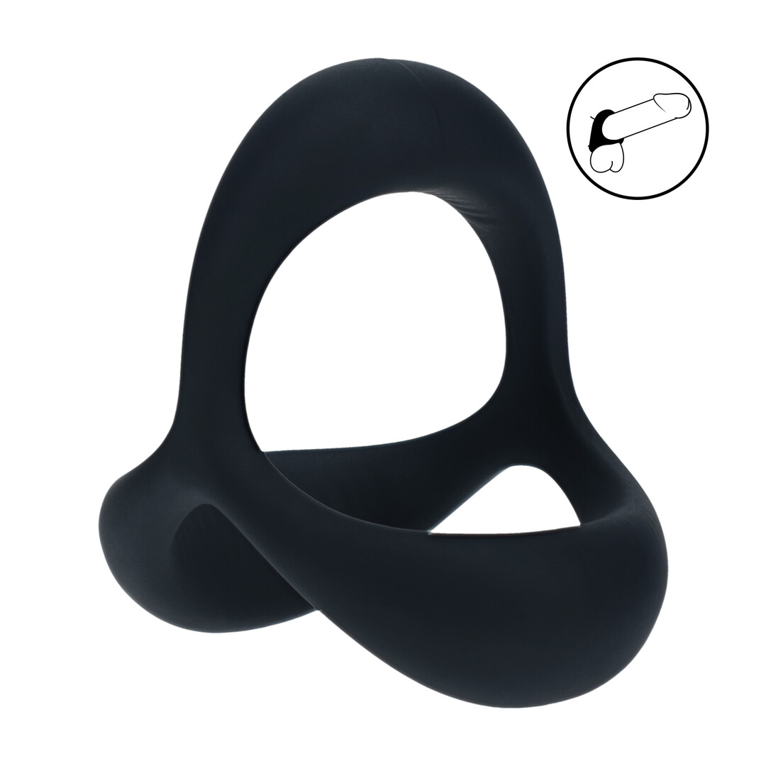 Levelz - Tri O Ergo Siliconen Cockring - Zwart