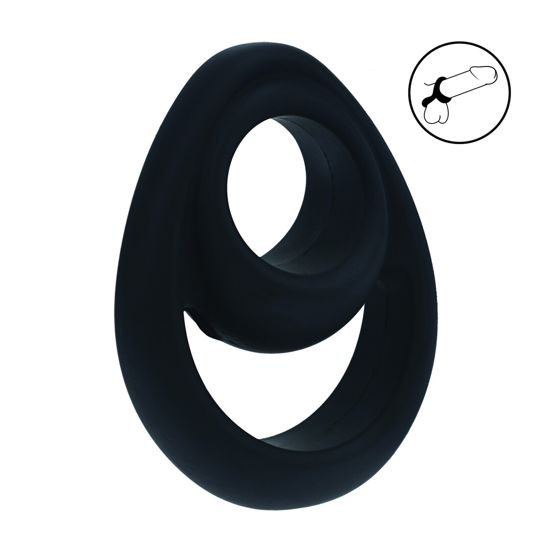 Levelz - Double Ergo Siliconen Cockring - Zwart