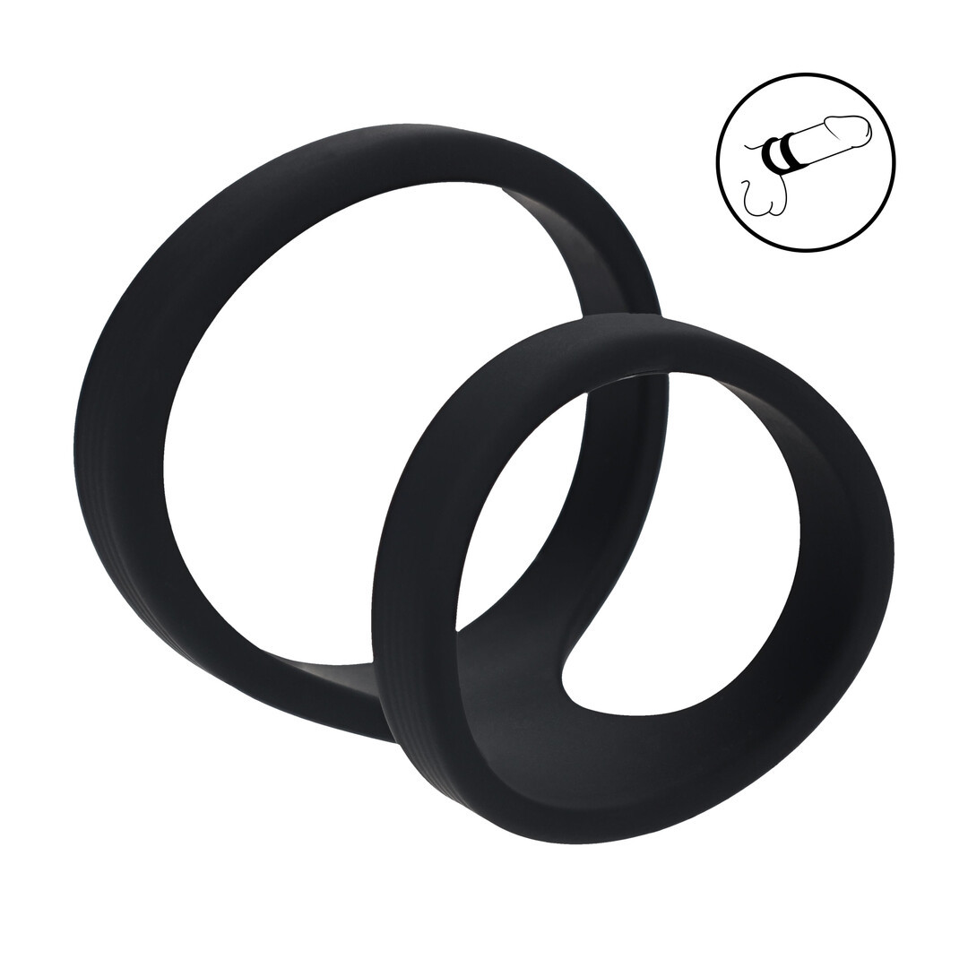 Levelz - 2 Loop Siliconen Cockring - Zwart