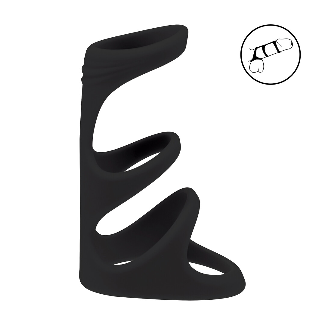 Levelz - 3 Lussen Siliconen Cockring - Zwart